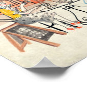 Cute France Café Scene Sketch Poster (Hoek)