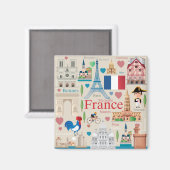 Cute France Icons Magneet (Voorkant / Achterkant)