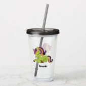 Cute Frankenstein Unicorn Halloween Acryl Drinkbeker (Achterkant)