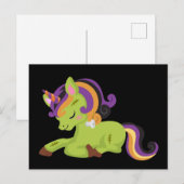 Cute Frankenstein Unicorn Halloween Drawing Briefkaart (Voorkant / Achterkant)