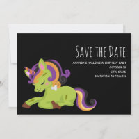 Cute Frankenstein Unicorn Halloween Drawing