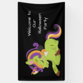 Cute Frankenstein Unicorn Halloween Party Spandoek (Verticaal)