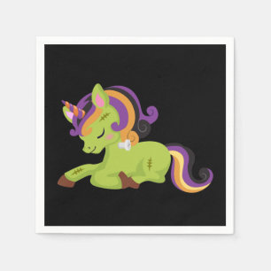 Cute Frankenstein Unicorn Halloween Servet