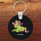 Cute Frankenstein Unicorn Halloween Sleutelhanger (Voorkant)