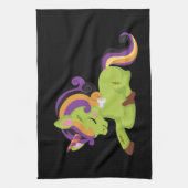 Cute Frankenstein Unicorn Halloween Theedoek (Verticaal)