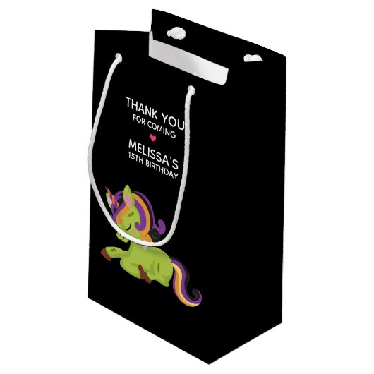 Cute Frankenstein Unicorn Party Klein Cadeauzakje (Achterkant Gekanteld)