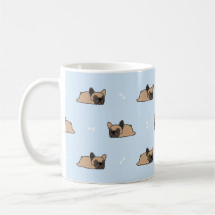 Cute franse buldog puppy die naadloos slaapt koffiemok