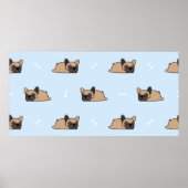 Cute franse buldog puppy die naadloos slaapt poster (Voorkant)