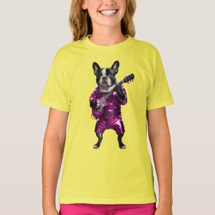 Cute Franse Bulldog Rockster Kinderen T-shirt
