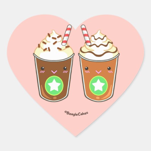 Cute Frappuchino Friends Sticker (Voorkant)