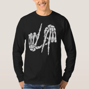 Cute Freaky Los Angeles Hand Sign Skeleton LA T-shirt