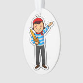 Cute French Boy Ornament (voorkant)
