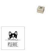 Cute French Bulldog Aangepaste Naam Rubberstempel (Gestempeld)