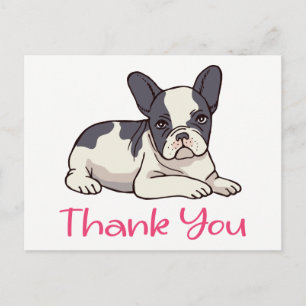 Cute French Bulldog Bedankt Frenchie Puppy Dog Briefkaart