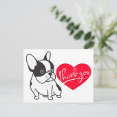 Cute French Bulldog Bedankt Frenchie Puppy Dog Briefkaart (Staand voorkant)