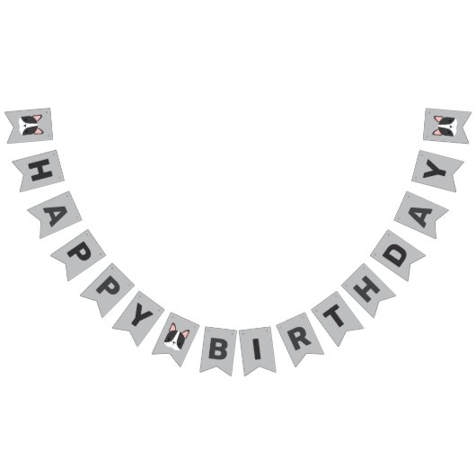 Cute French Bulldog Birthday Vlaggetjes (Alle)