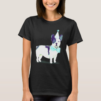 Cute French Bulldog Black And White Pup Birthday C T-shirt