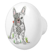 Cute French Bulldog Deb - Ceramic Keramische Knop (Rechts)