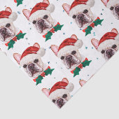 Cute French Bulldog Dog Kerstmis Pattern Tissuepapier (Detail)