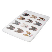 Cute French Bulldog Faces Pattern Badmat (Gekanteld)