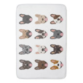 Cute French Bulldog Faces Pattern Badmat (Voorkant Verticaal)