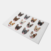 Cute French Bulldog Faces Pattern Deurmat (Schuin)