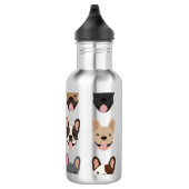 Cute French Bulldog Faces Pattern Waterfles (Rechts)