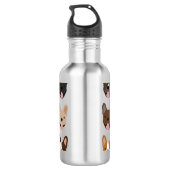 Cute French Bulldog Faces Pattern Waterfles (Achterkant)