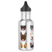 Cute French Bulldog Faces Pattern Waterfles (Links)