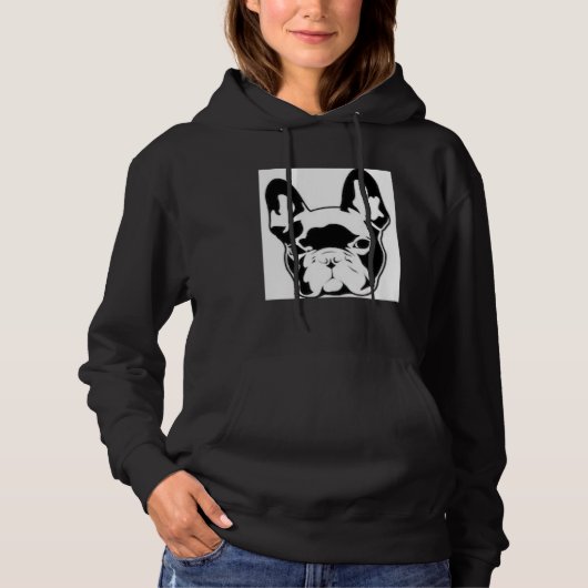 Cute French Bulldog  Frenchie Bully Hoodie (Voorkant)
