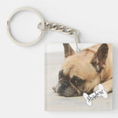 Cute French Bulldog Frenchie Puppy Name Sleutelhanger (Voorkant)