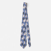 Cute French Bulldog Frenchies Pattern Blue Stropdas (Voorkant)
