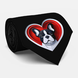Cute French Bulldog Heart Frenchie Dad Dog Lover Stropdas