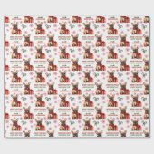 Cute French Bulldog Kerstmis Cadeaupapier (Vlak)