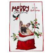 Cute French Bulldog Kerstmis Medium Cadeauzakje (Achterkant)