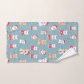 Cute French Bulldog kerstpattern Bad Handdoek (Handdoek)