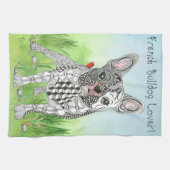 Cute French Bulldog Lover Serviette de cuisine (Horizontal)