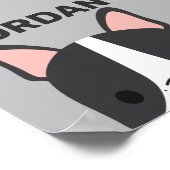 Cute French Bulldog met Personalized Name Poster (Hoek)