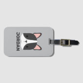 Cute French Bulldog met Persoonlijke naam Bagagelabel (Voorkant (horizontaal))