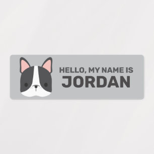 Cute French Bulldog met Persoonlijke naam Labels