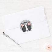 Cute French Bulldog met Persoonlijke naam Ronde Sticker (Envelop)