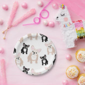 Cute French Bulldog Pattern Papieren Bordje (Feest)