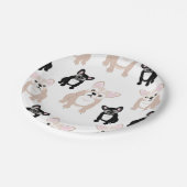 Cute French Bulldog Pattern Papieren Bordje (Gekanteld)