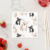 Cute French Bulldog Pattern Servetten (Insitu)