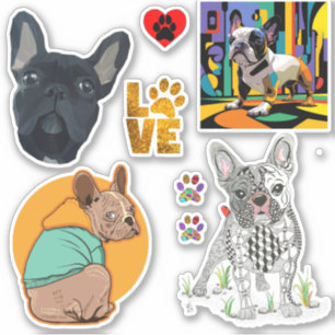 Cute French Bulldog Paw Print Vinyl Stickers