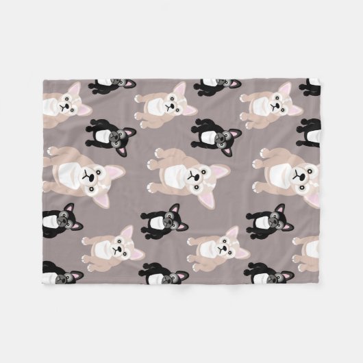 Cute French Bulldog Puppies Fleece Deken (Voorkant (Horizontaal))