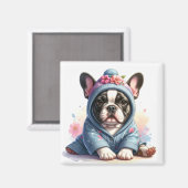 Cute French Bulldog Puppy Magnet (Recto/Verso)