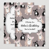 Cute French Bulldog Puppy Pattern Kaart (Voorkant / Achterkant)