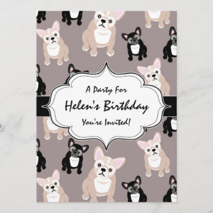 Cute French Bulldog Puppy Pattern Kaart