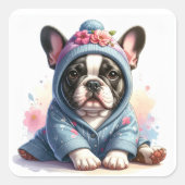 Cute French Bulldog Puppy Sticker (Devant)